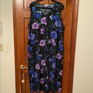 Stan Herman Casual Black and Purple Sleeveless Maxi Sundress Size 1XL